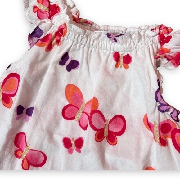 GYMBOREE Sunset Glow Butterfly Print Dress 0-3 mo - Picture 2 of 2